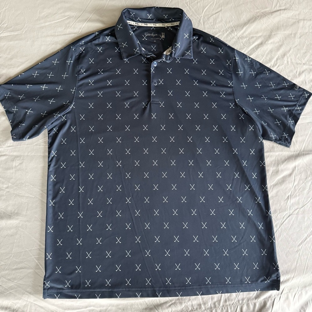 Walter Hagen Navy Polo with Golf Club Pattern Size XL